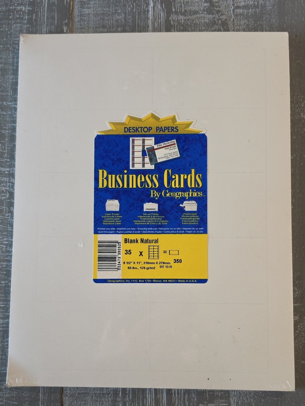 Geographics Desktop Papers Blank Natural Business Cards, 350 Count, Vintage